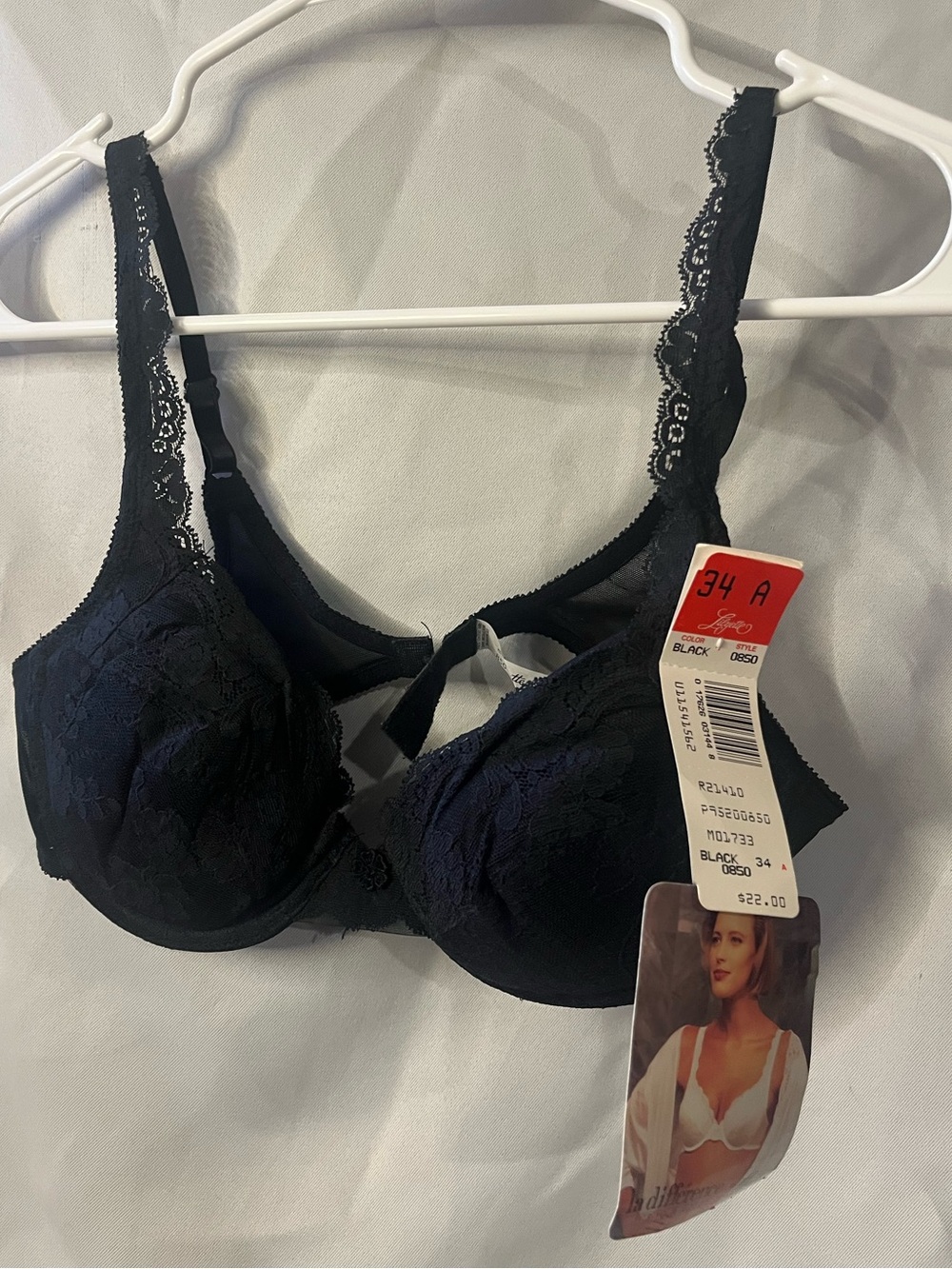 Vintage NWT Black Lilyette Push-Up Bra Size 34A